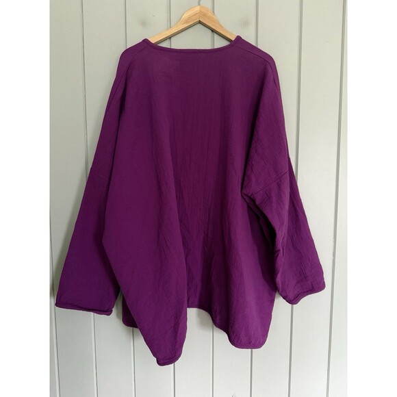 April Meets October Open Front Wrap Cardigan One Size Purple Gauze Minimalist - Picture 7 of 9